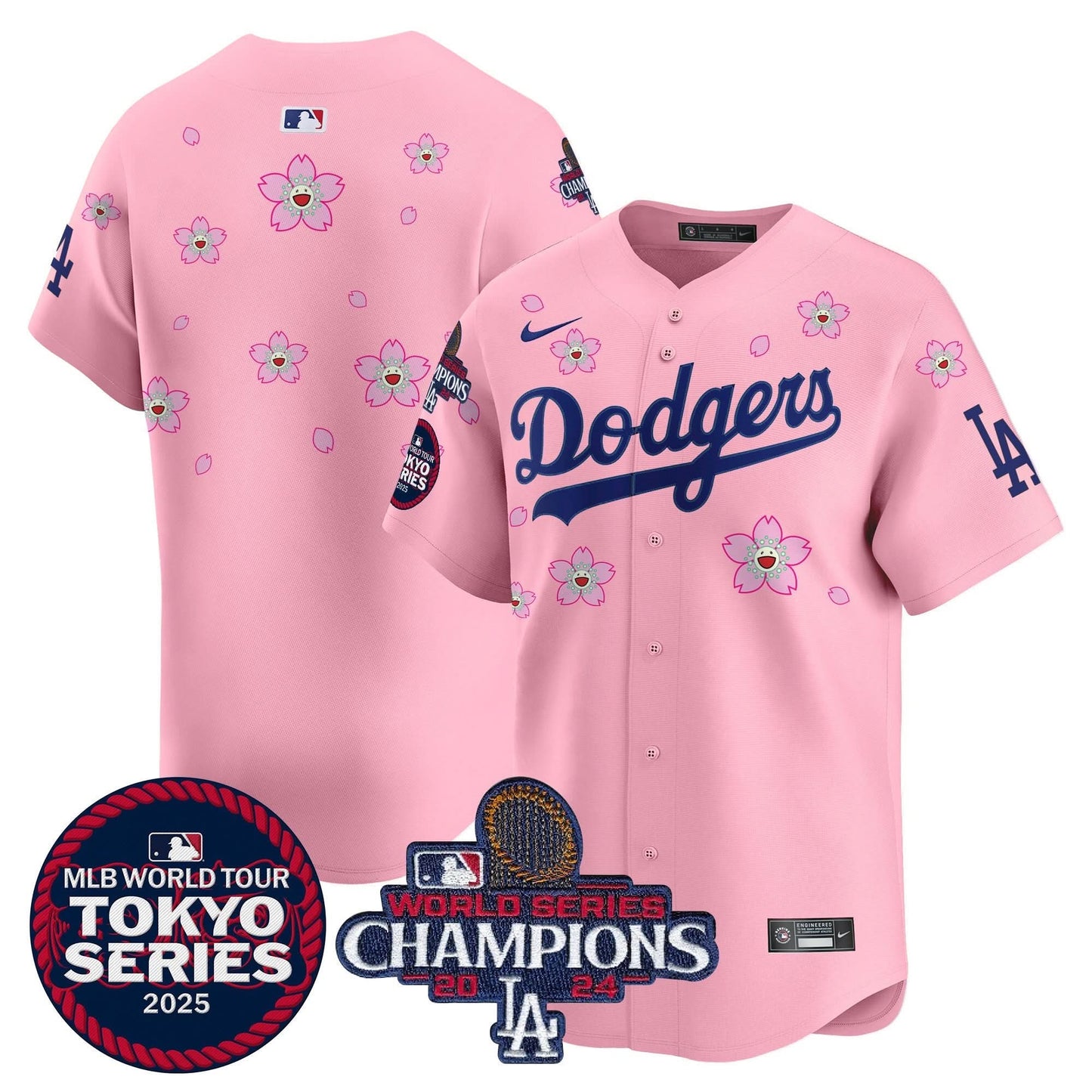 Dodgers Tokyo Series 2025 World Series Champions Patch Vapor Premier Limited Jersey - Stitched