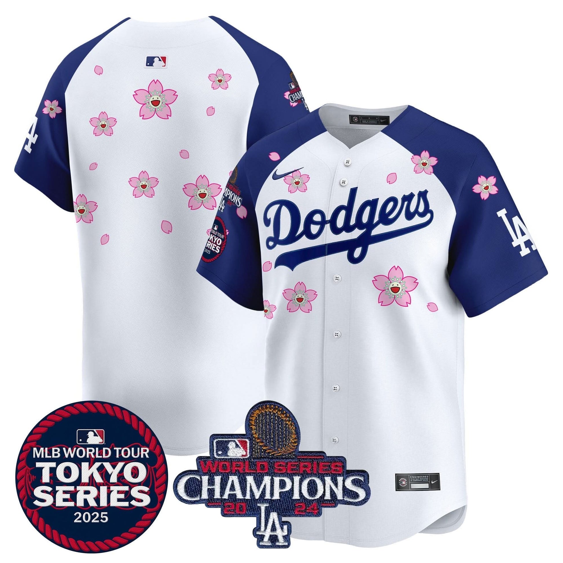 Dodgers Tokyo Series 2025 World Series Champions Patch Vapor Premier Limited Jersey - Stitched