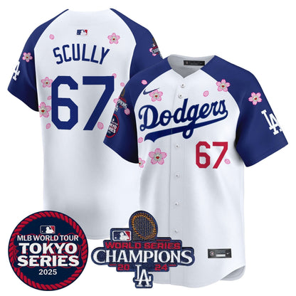 Dodgers Tokyo Series 2025 World Series Champions Patch Vapor Premier Limited Jersey - Stitched
