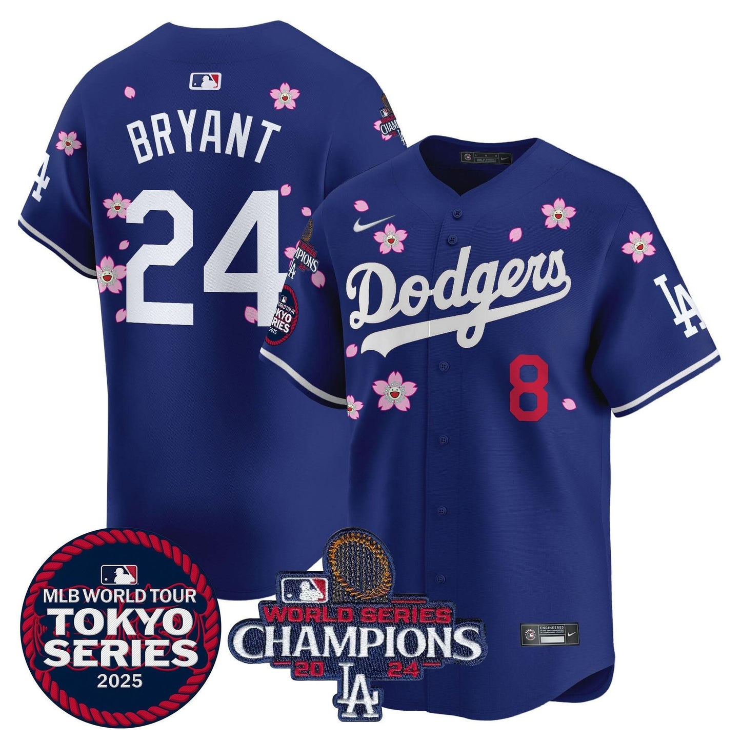 Dodgers Tokyo Series 2025 World Series Champions Patch Vapor Premier Limited Jersey - Stitched