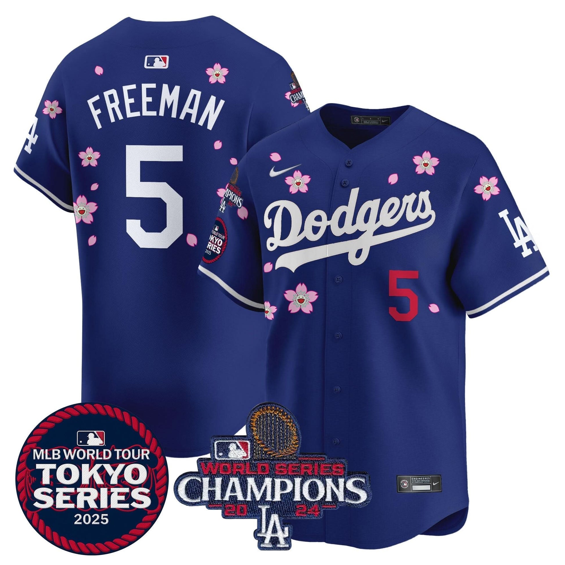 Dodgers Tokyo Series 2025 World Series Champions Patch Vapor Premier Limited Jersey - Stitched