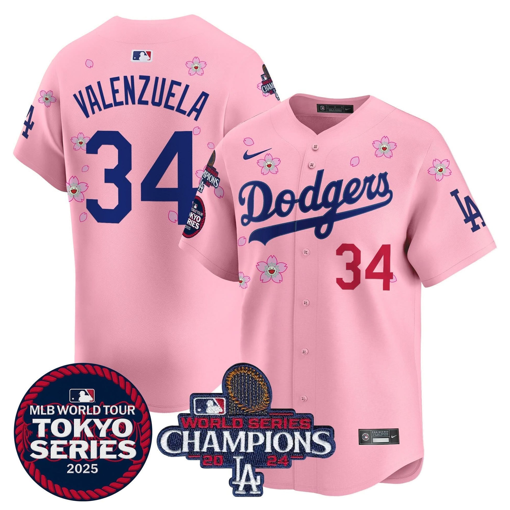 Dodgers Tokyo Series 2025 World Series Champions Patch Vapor Premier Limited Jersey - Stitched