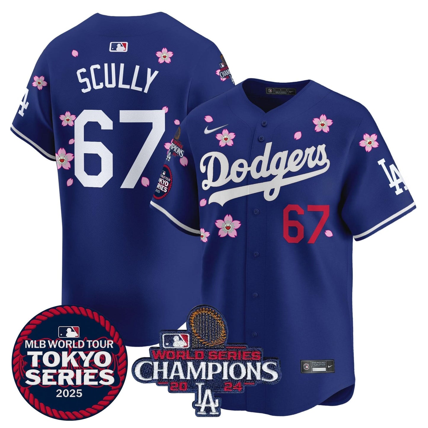 Dodgers Tokyo Series 2025 World Series Champions Patch Vapor Premier Limited Jersey - Stitched