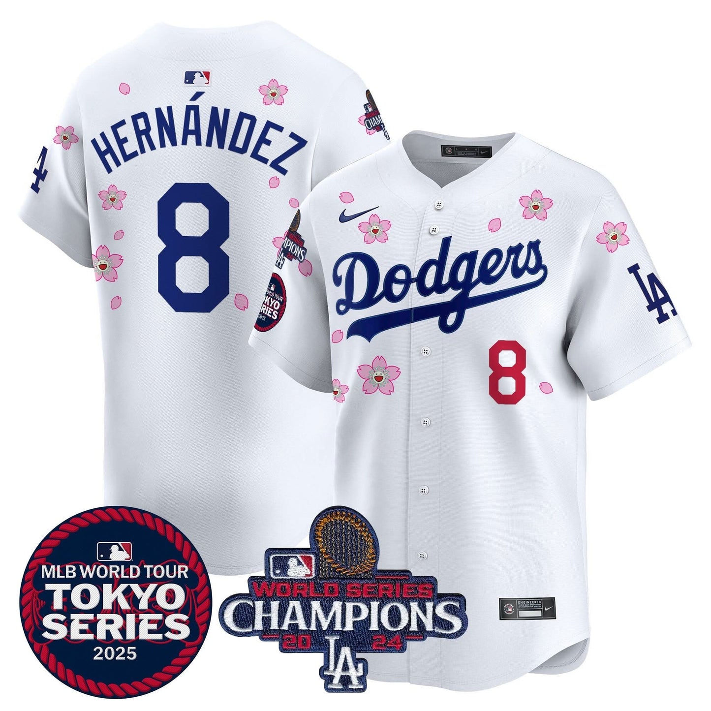 Dodgers Tokyo Series 2025 World Series Champions Patch Vapor Premier Limited Jersey - Stitched