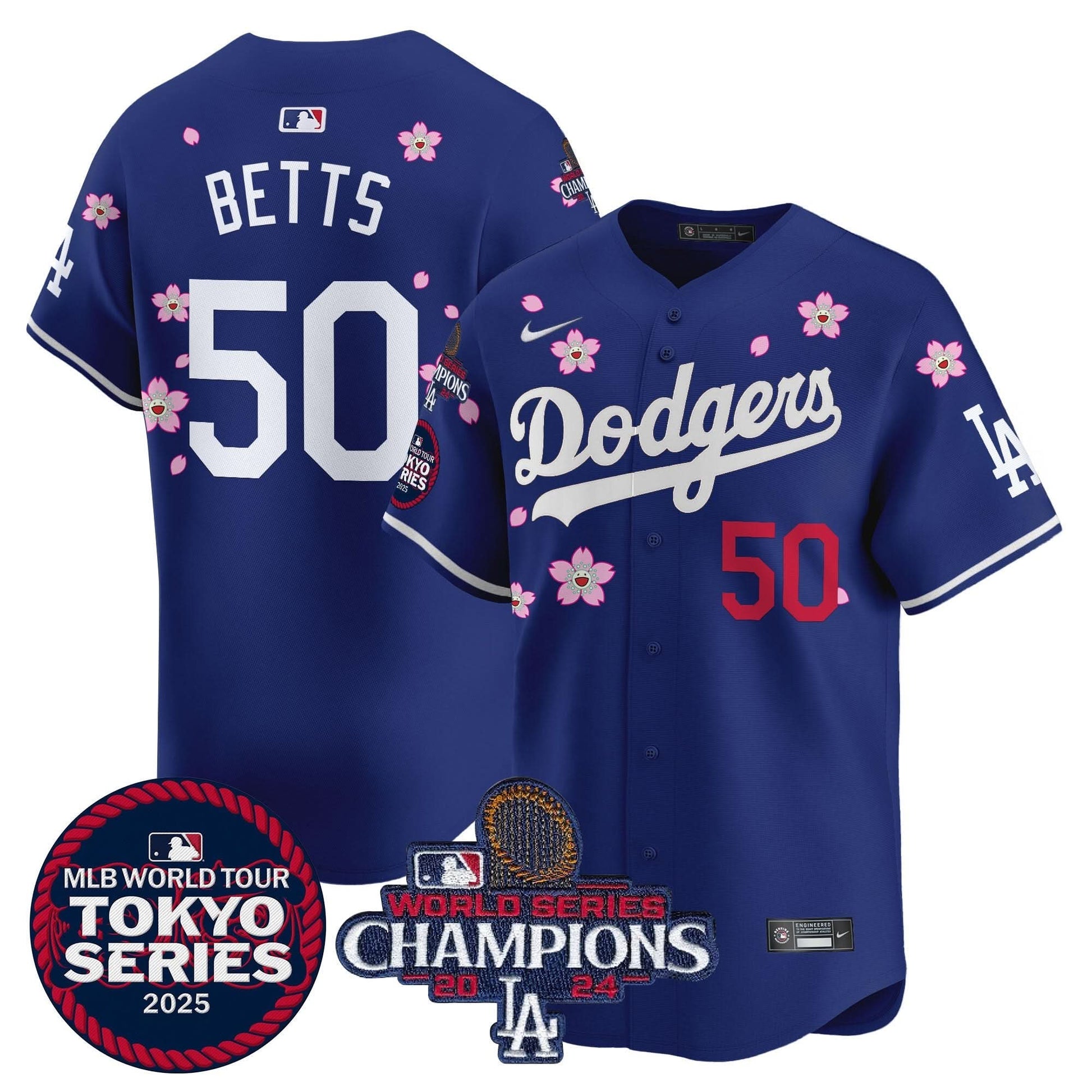 Dodgers Tokyo Series 2025 World Series Champions Patch Vapor Premier Limited Jersey - Stitched