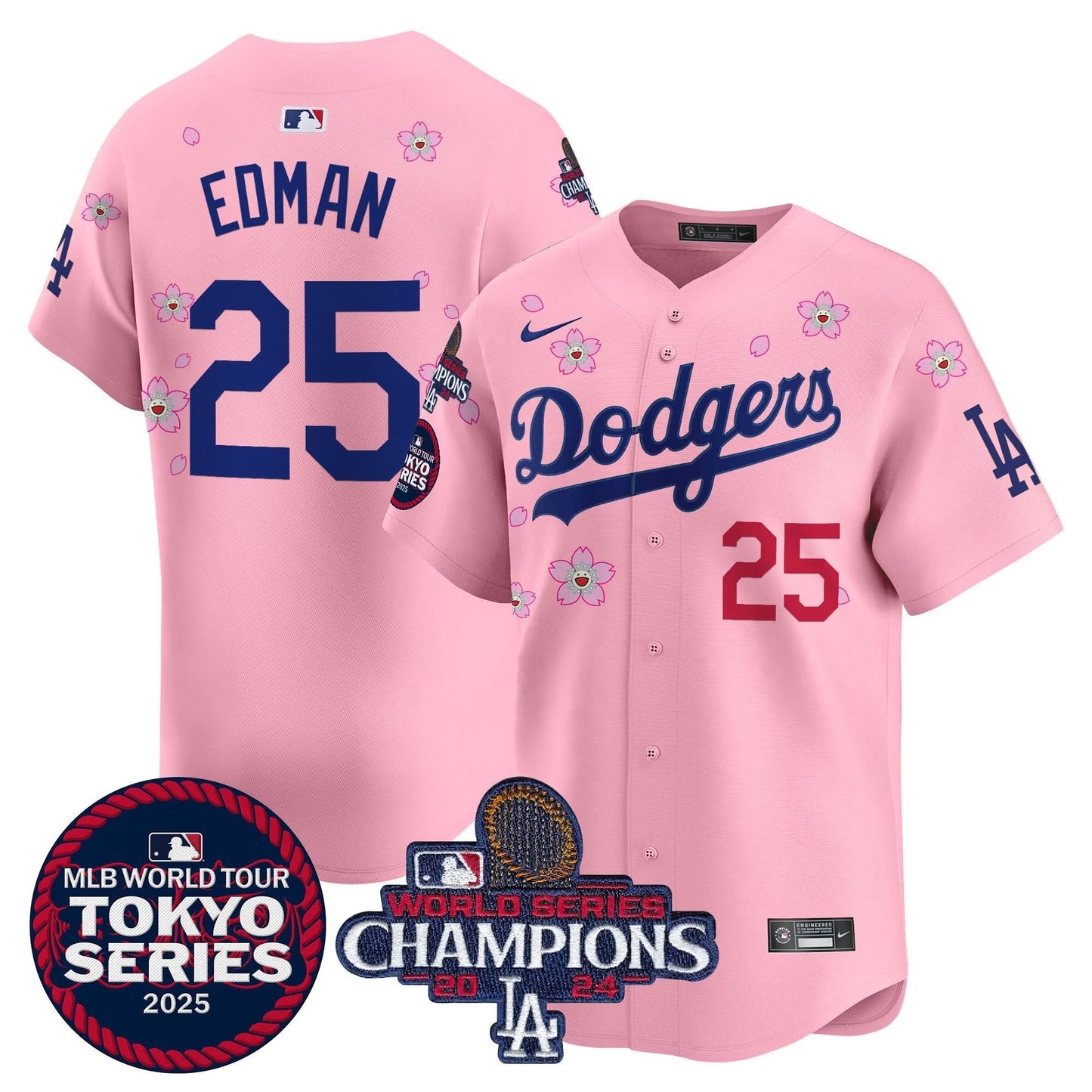 Dodgers Tokyo Series 2025 World Series Champions Patch Vapor Premier Limited Jersey - Stitched
