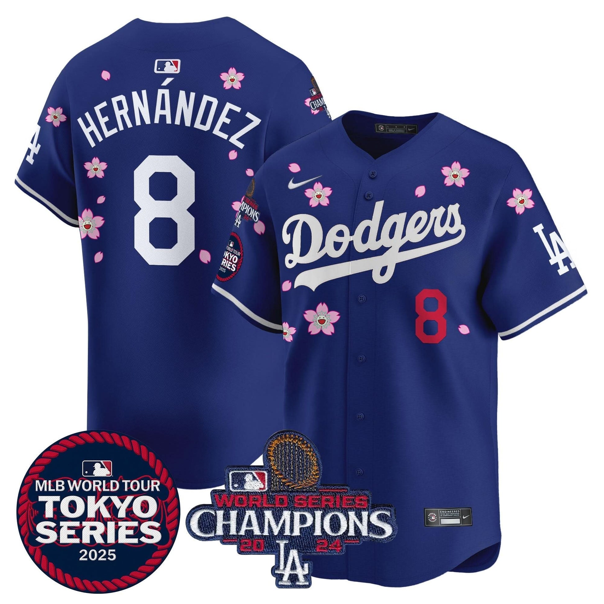 Dodgers Tokyo Series 2025 World Series Champions Patch Vapor Premier Limited Jersey - Stitched