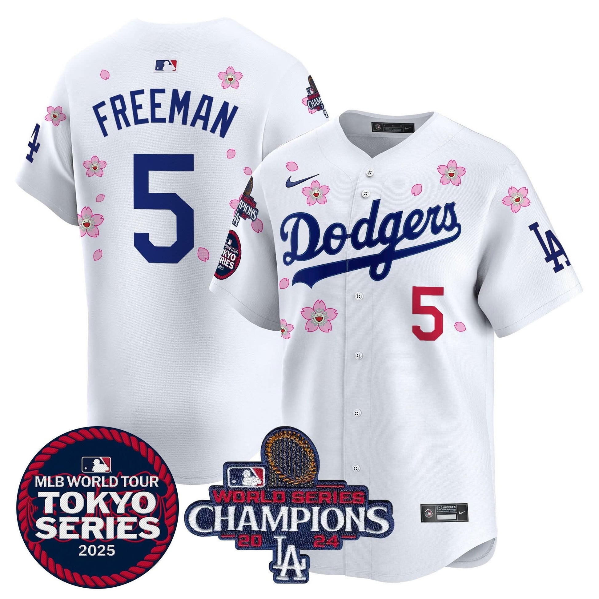 Dodgers Tokyo Series 2025 World Series Champions Patch Vapor Premier Limited Jersey - Stitched