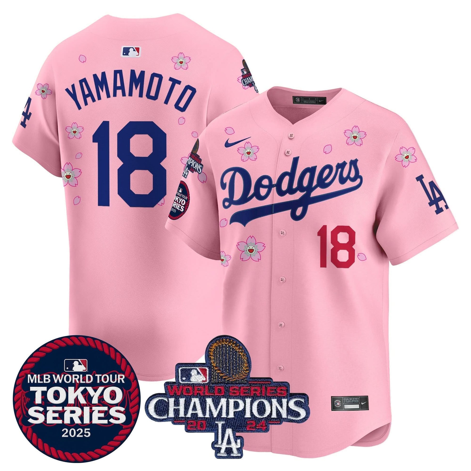 Dodgers Tokyo Series 2025 World Series Champions Patch Vapor Premier Limited Jersey - Stitched