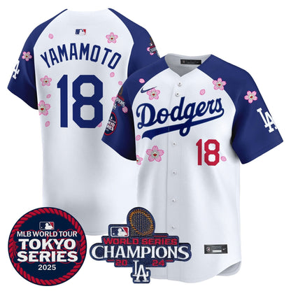 Dodgers Tokyo Series 2025 World Series Champions Patch Vapor Premier Limited Jersey - Stitched
