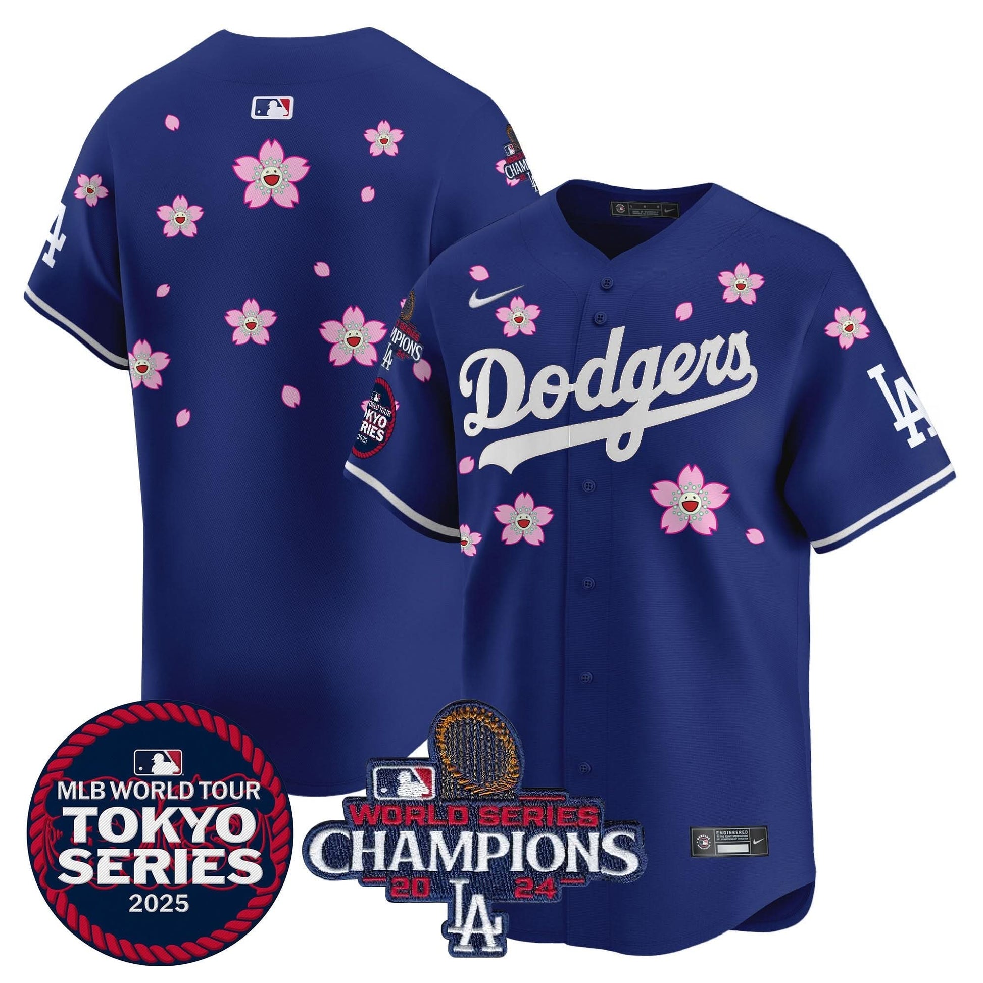 Dodgers Tokyo Series 2025 World Series Champions Patch Vapor Premier Limited Jersey - Stitched