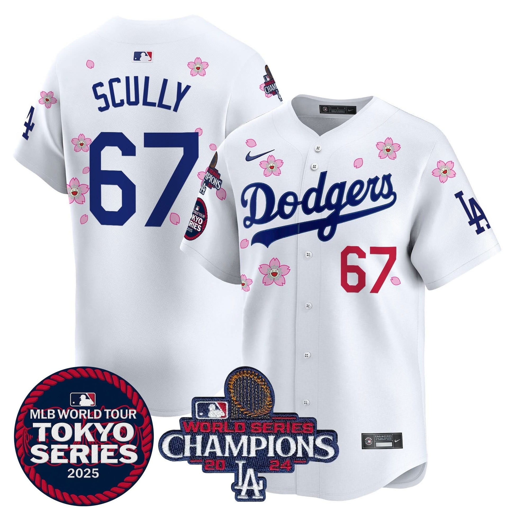 Dodgers Tokyo Series 2025 World Series Champions Patch Vapor Premier Limited Jersey - Stitched
