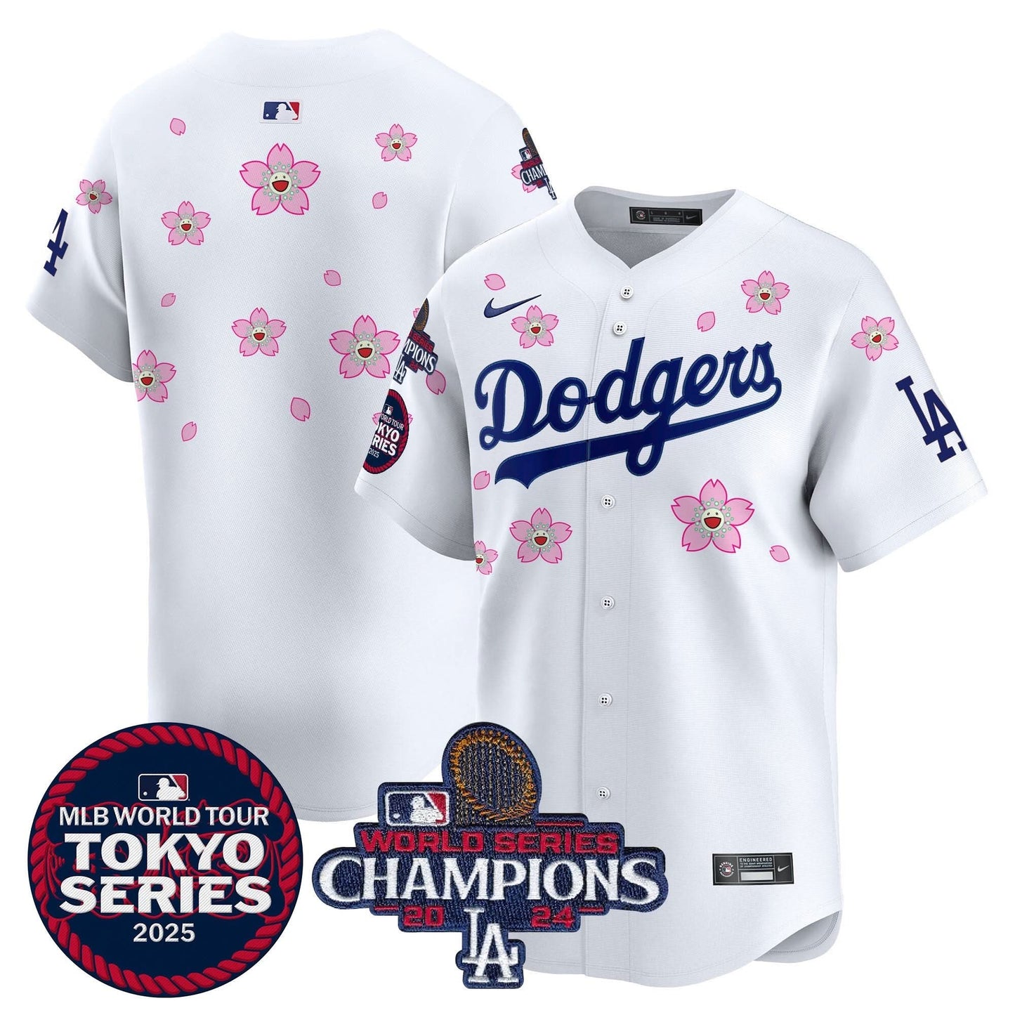 Dodgers Tokyo Series 2025 World Series Champions Patch Vapor Premier Limited Jersey - Stitched