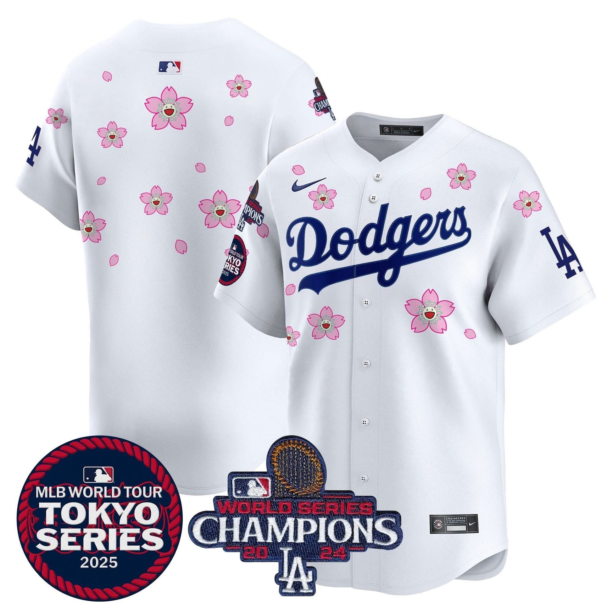 Dodgers Tokyo Series 2025 World Series Champions Patch Vapor Premier Limited Jersey - Stitched