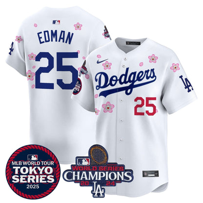Dodgers Tokyo Series 2025 World Series Champions Patch Vapor Premier Limited Jersey - Stitched
