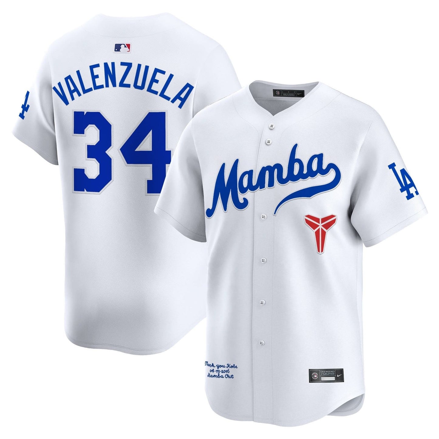 Dodgers Kobe Bryant Mamba Vapor Premier Limited Jersey - All Stitched