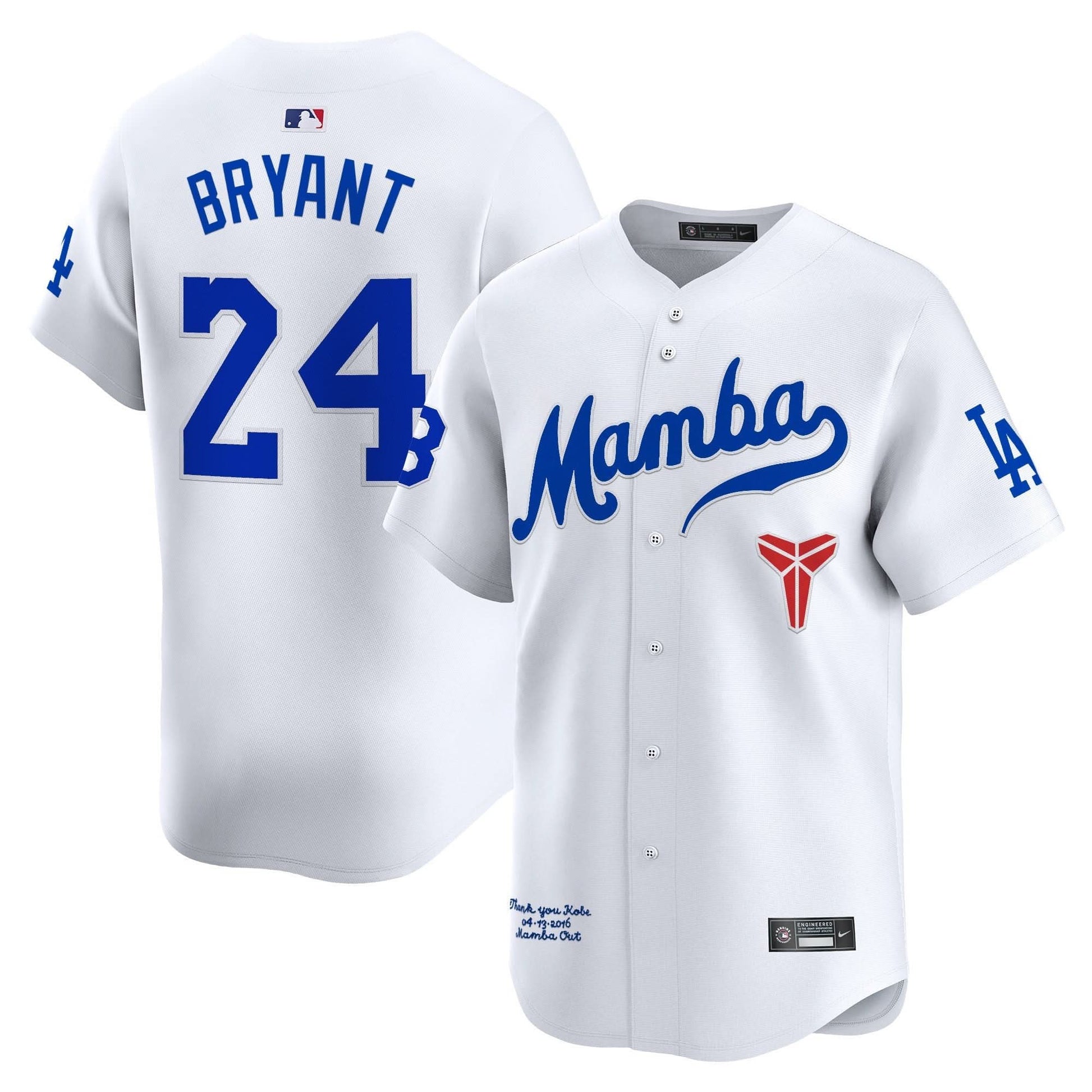 Dodgers Kobe Bryant Mamba Vapor Premier Limited Jersey - All Stitched