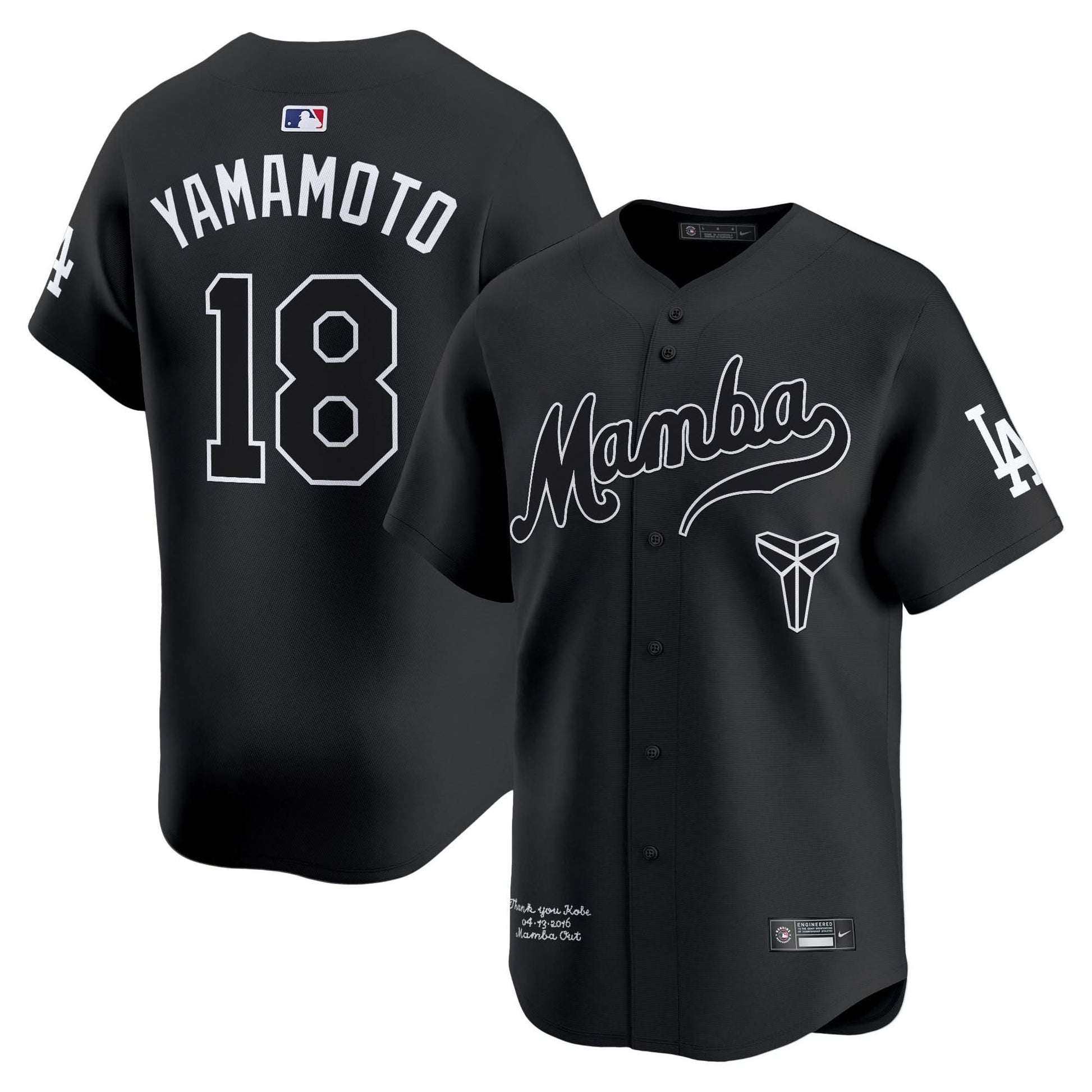 Dodgers Kobe Bryant Mamba Vapor Premier Limited Jersey - All Stitched