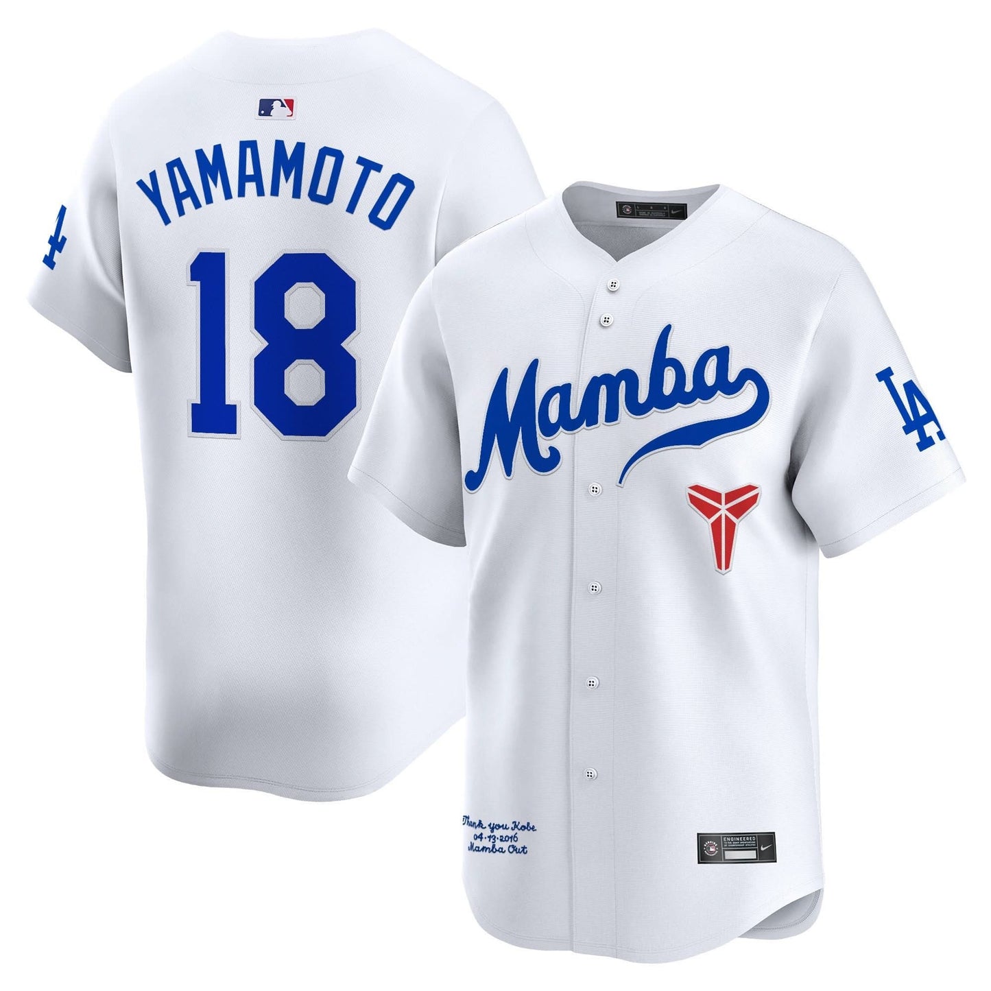 Dodgers Kobe Bryant Mamba Vapor Premier Limited Jersey - All Stitched