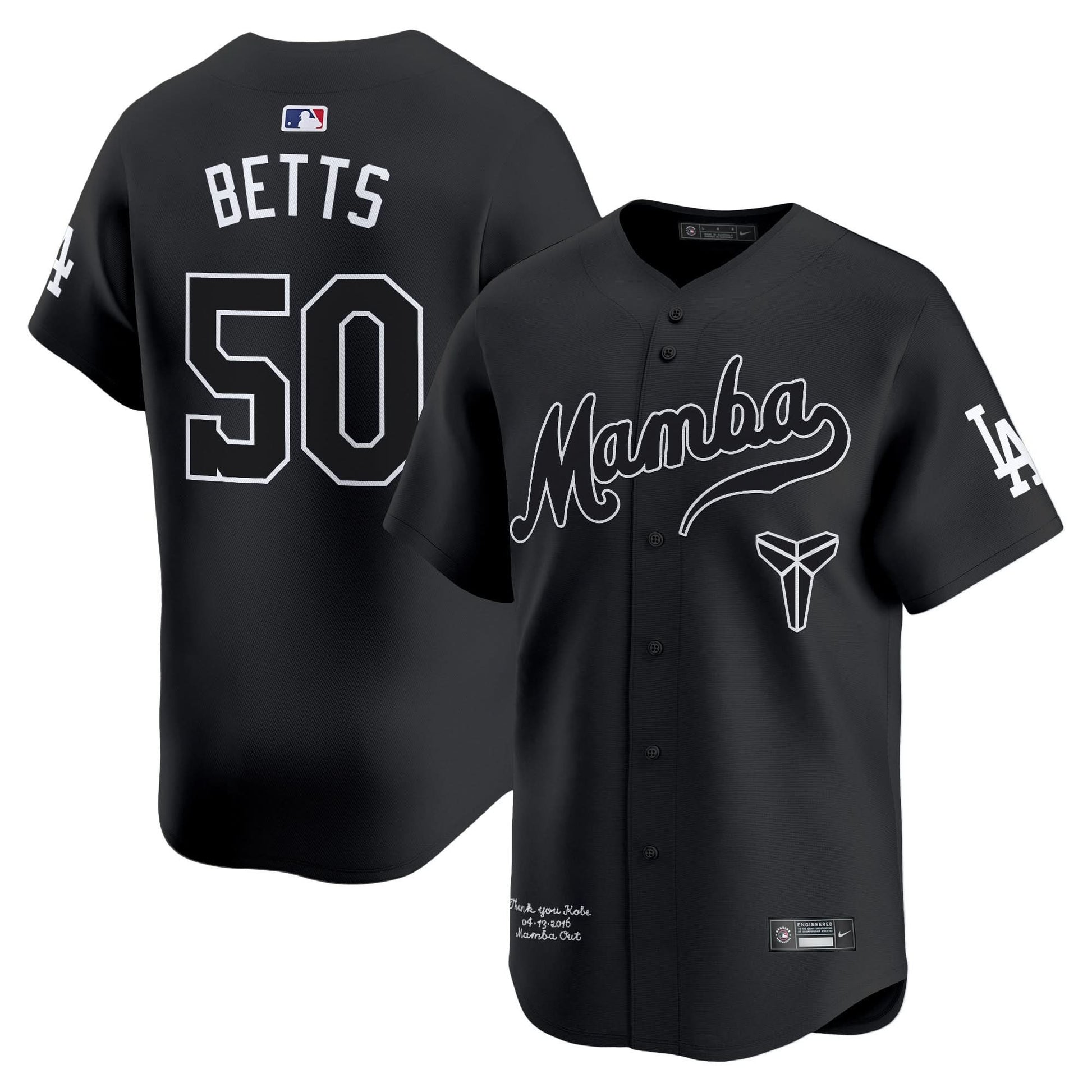 Dodgers Kobe Bryant Mamba Vapor Premier Limited Jersey - All Stitched