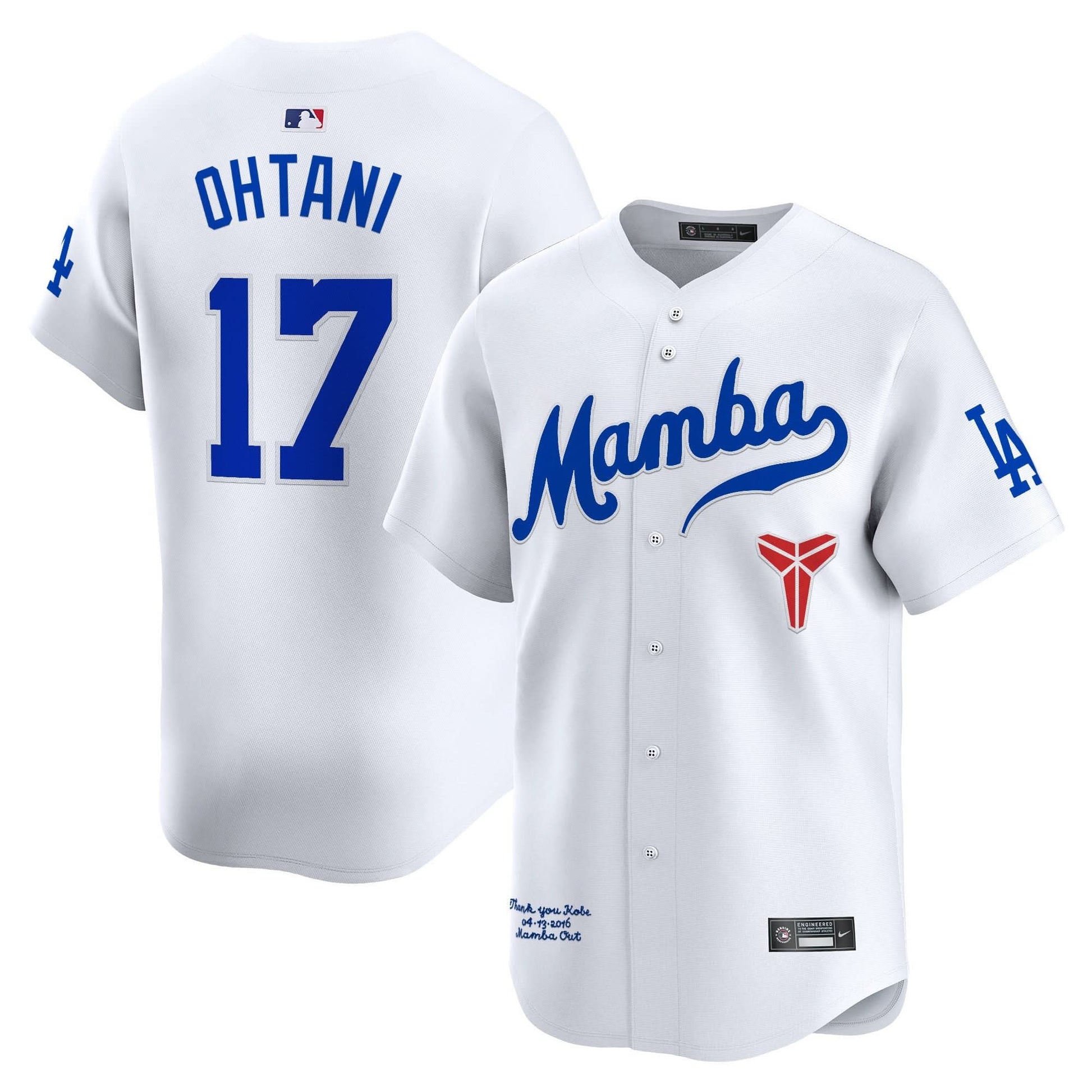 Dodgers Kobe Bryant Mamba Vapor Premier Limited Jersey - All Stitched