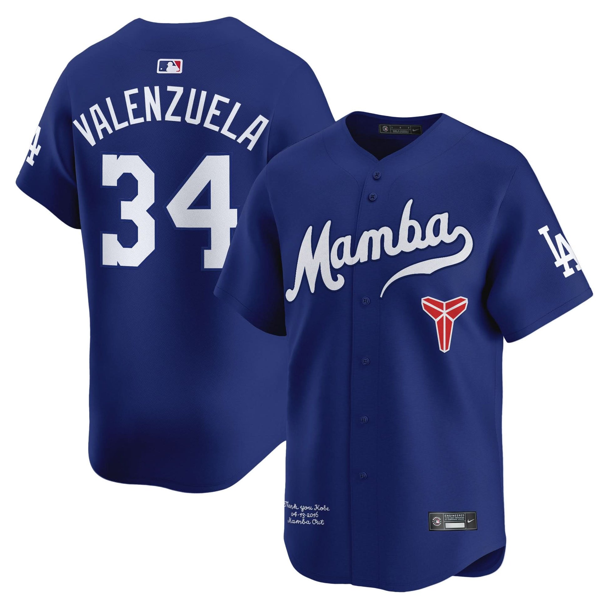 Dodgers Kobe Bryant Mamba Vapor Premier Limited Jersey - All Stitched