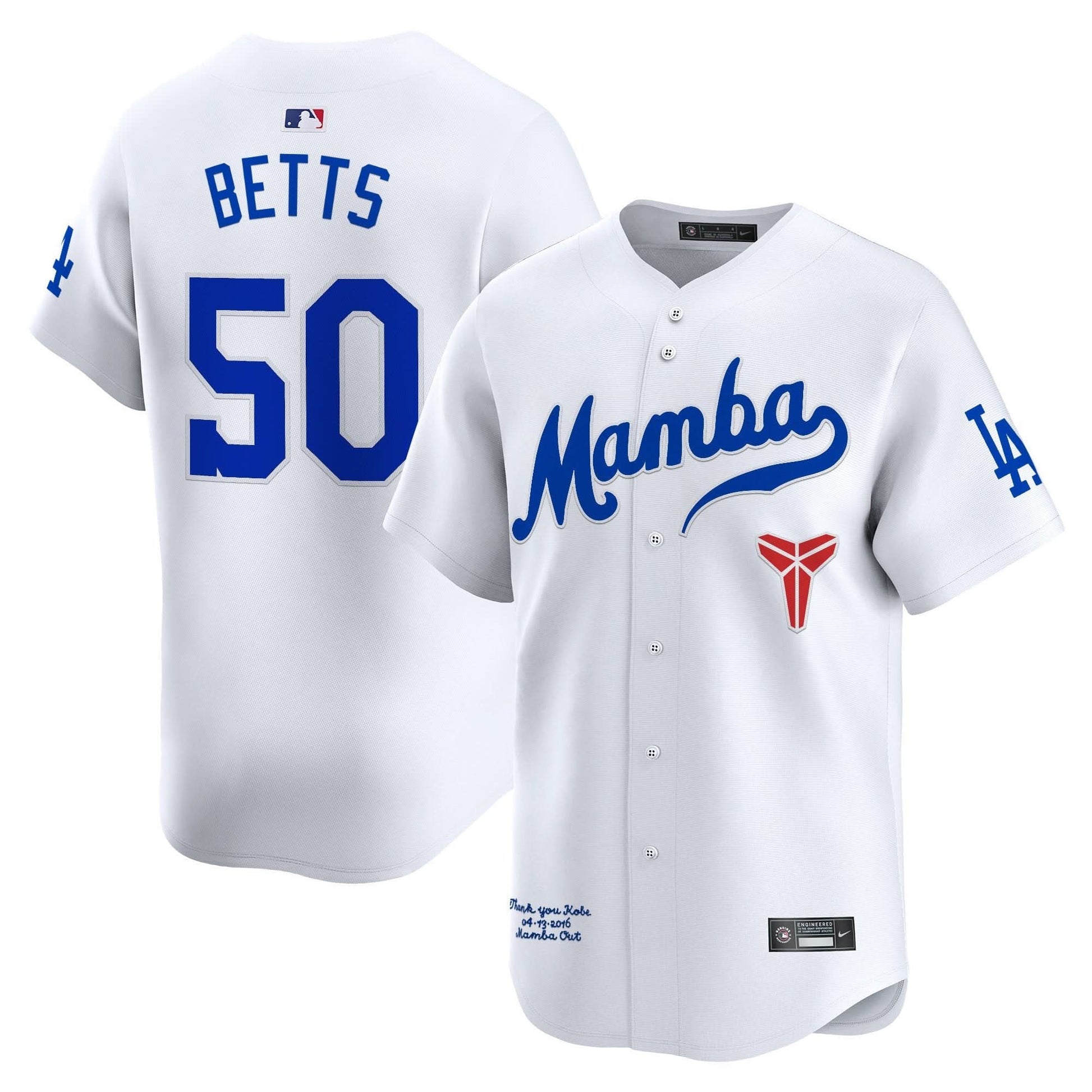 Dodgers Kobe Bryant Mamba Vapor Premier Limited Jersey - All Stitched