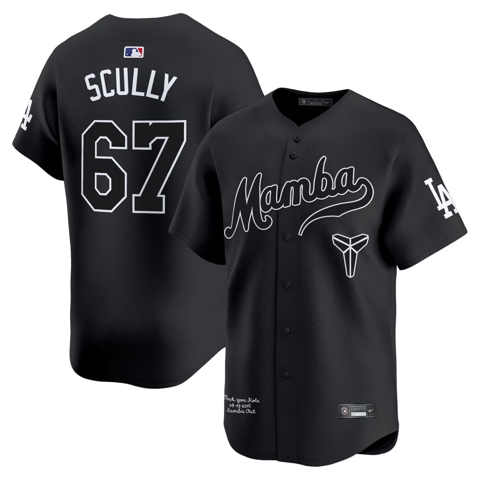Dodgers Kobe Bryant Mamba Vapor Premier Limited Jersey - All Stitched
