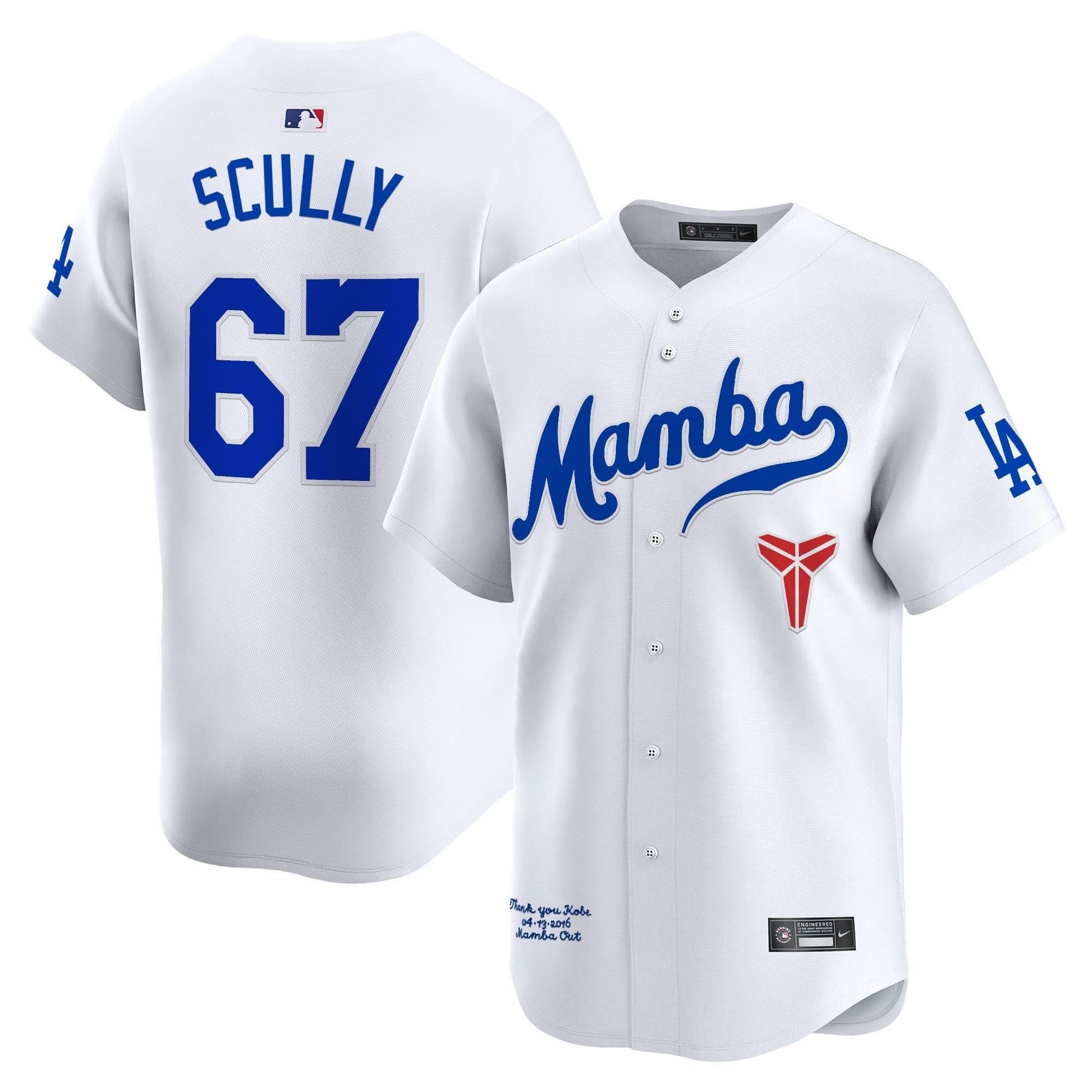 Dodgers Kobe Bryant Mamba Vapor Premier Limited Jersey - All Stitched