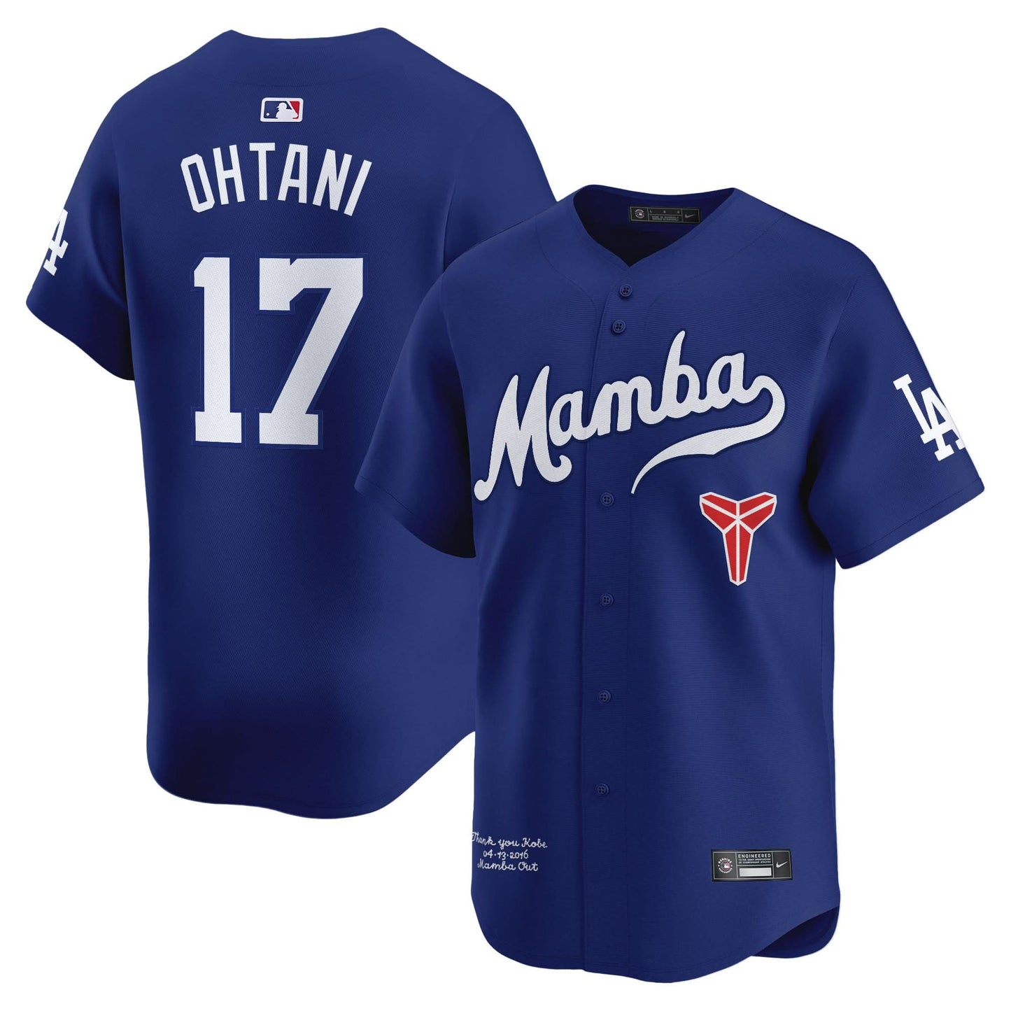 Dodgers Kobe Bryant Mamba Vapor Premier Limited Jersey - All Stitched