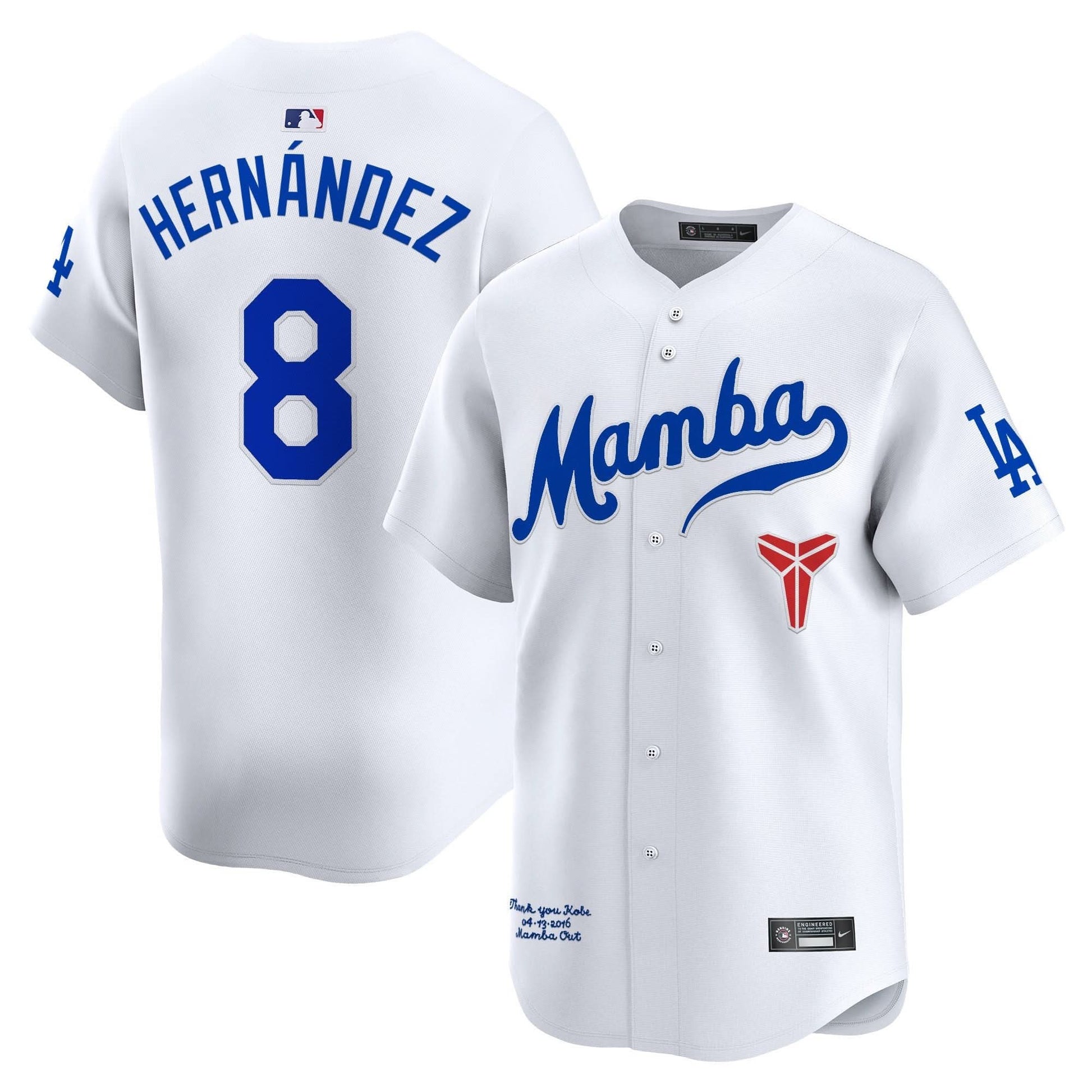 Dodgers Kobe Bryant Mamba Vapor Premier Limited Jersey - All Stitched