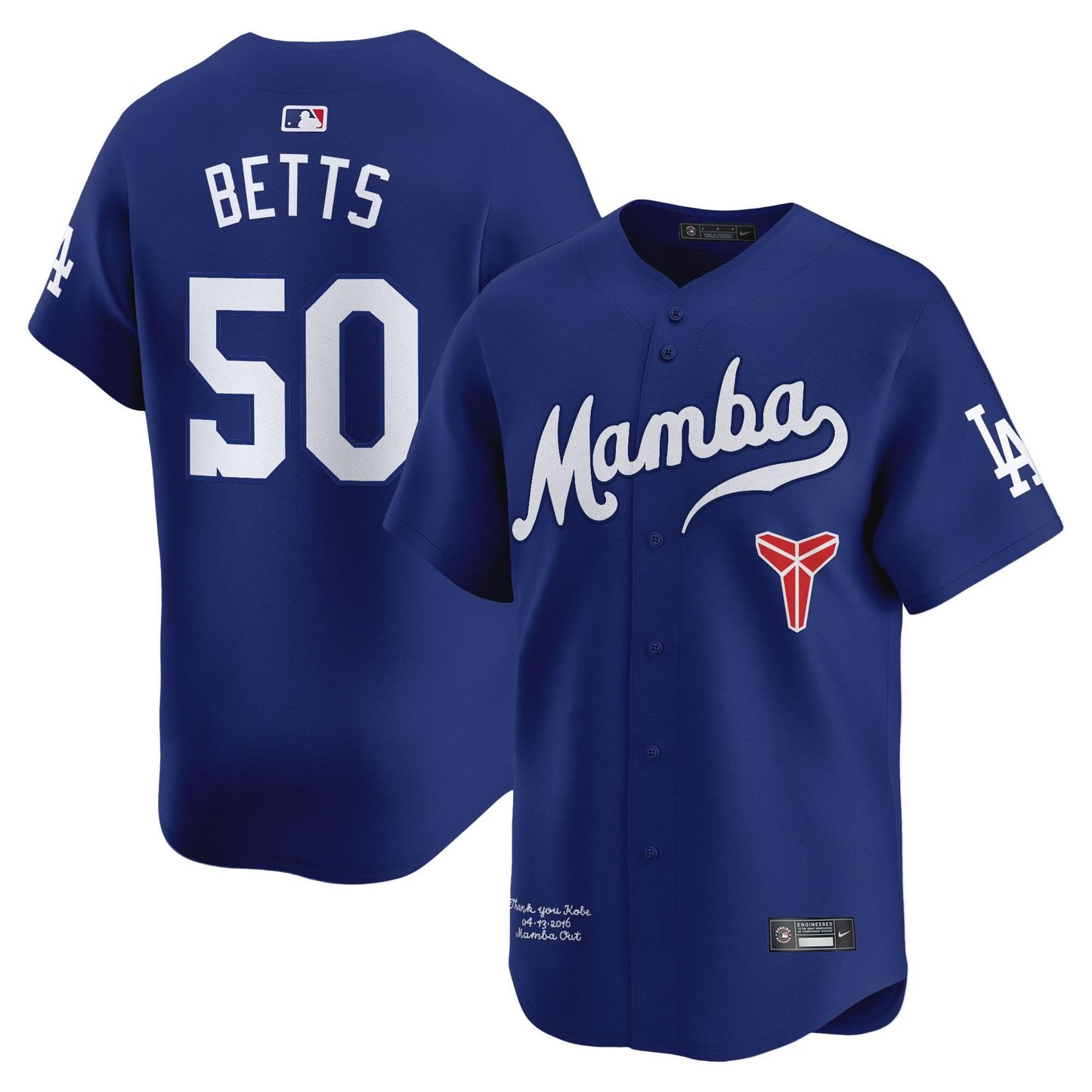 Dodgers Kobe Bryant Mamba Vapor Premier Limited Jersey - All Stitched