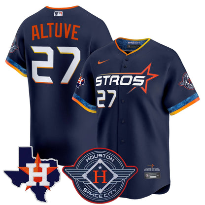 Houston Astros 2025 City Connect Texas Patch Vapor Premier Limited Jersey - All Stitched