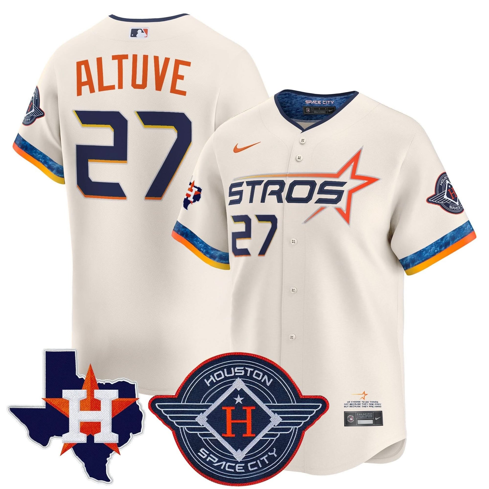 Houston Astros 2025 City Connect Texas Patch Vapor Premier Limited Jersey - All Stitched