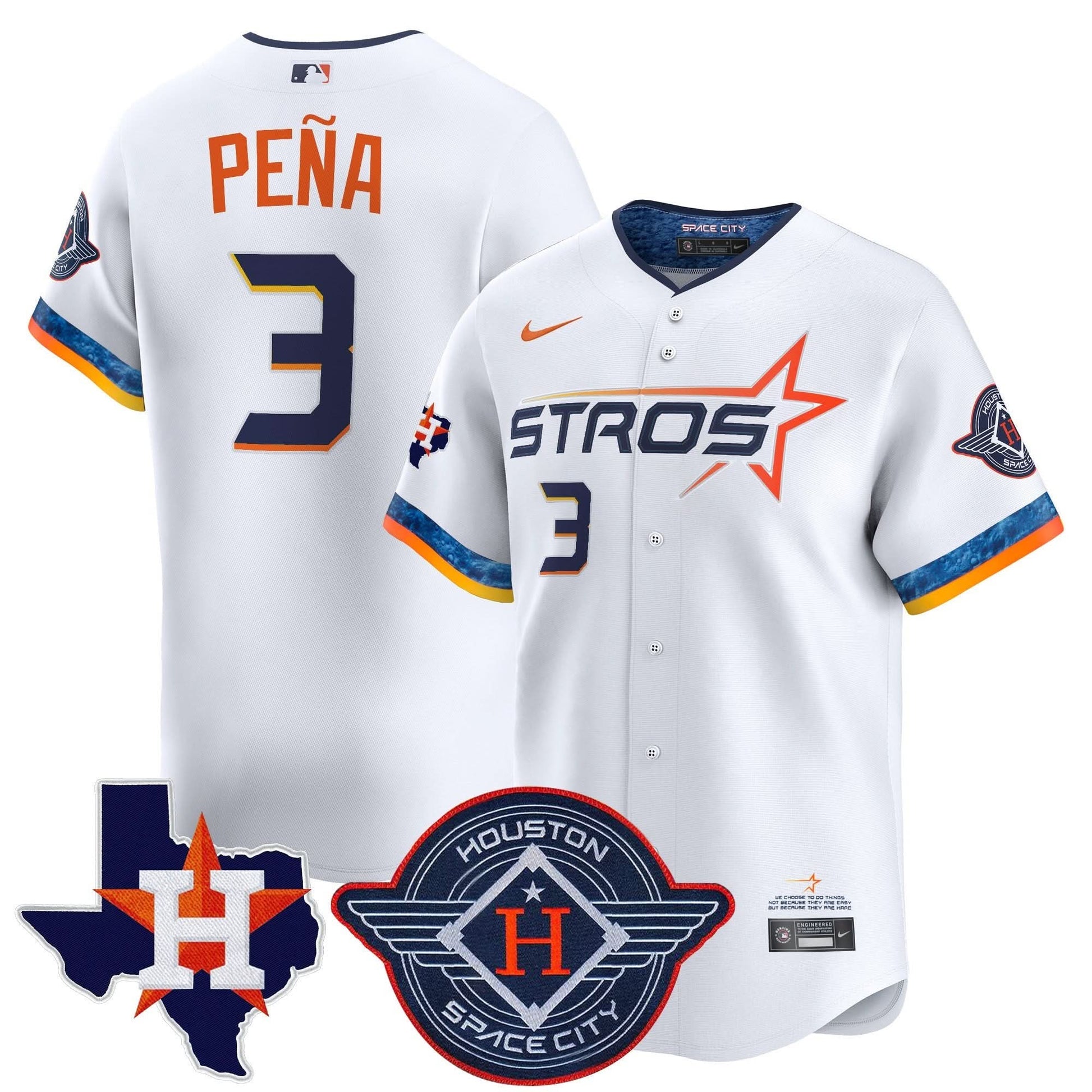 Houston Astros 2025 City Connect Texas Patch Vapor Premier Limited Jersey - All Stitched