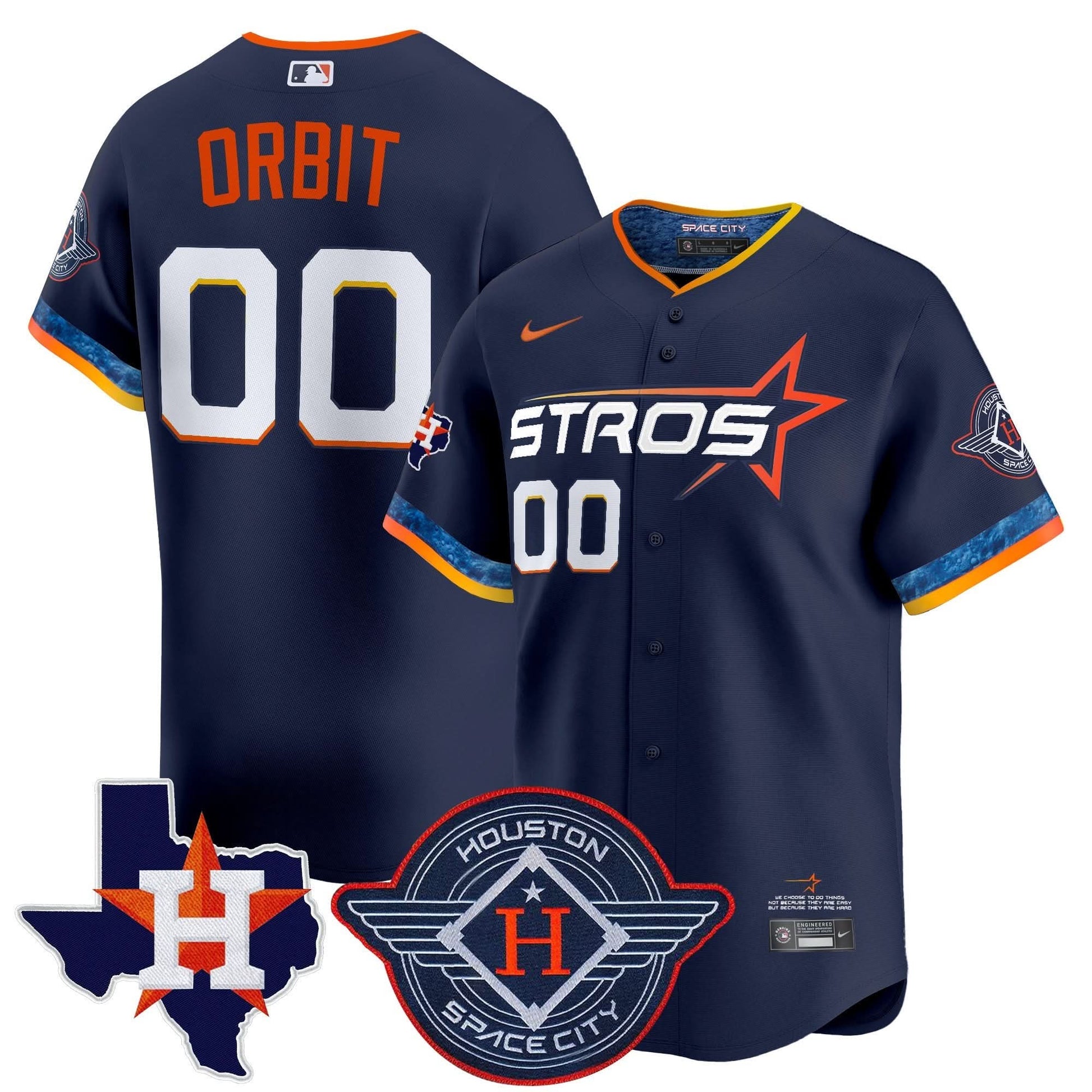 Houston Astros 2025 City Connect Texas Patch Vapor Premier Limited Jersey - All Stitched