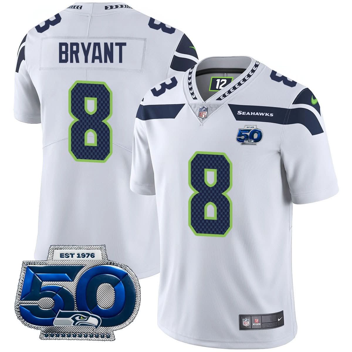 Seattle Seahawks 50th Season Vapor Limited Jersey - All Stitched