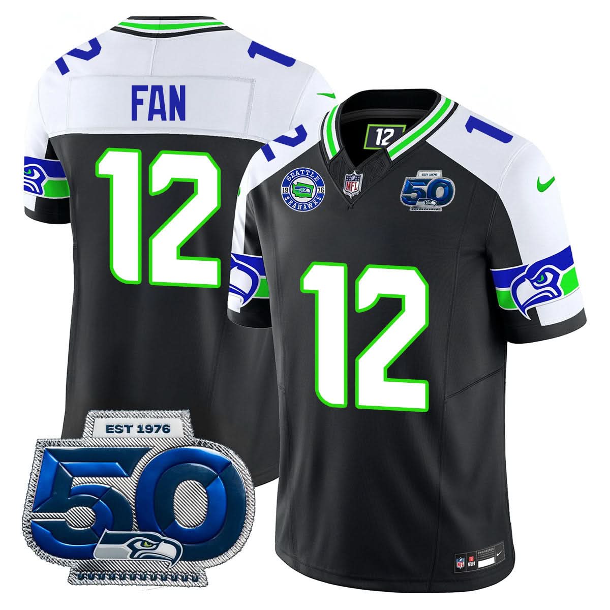 Seattle Seahawks 50th Season Vapor Limited Jersey - All Stitcheds