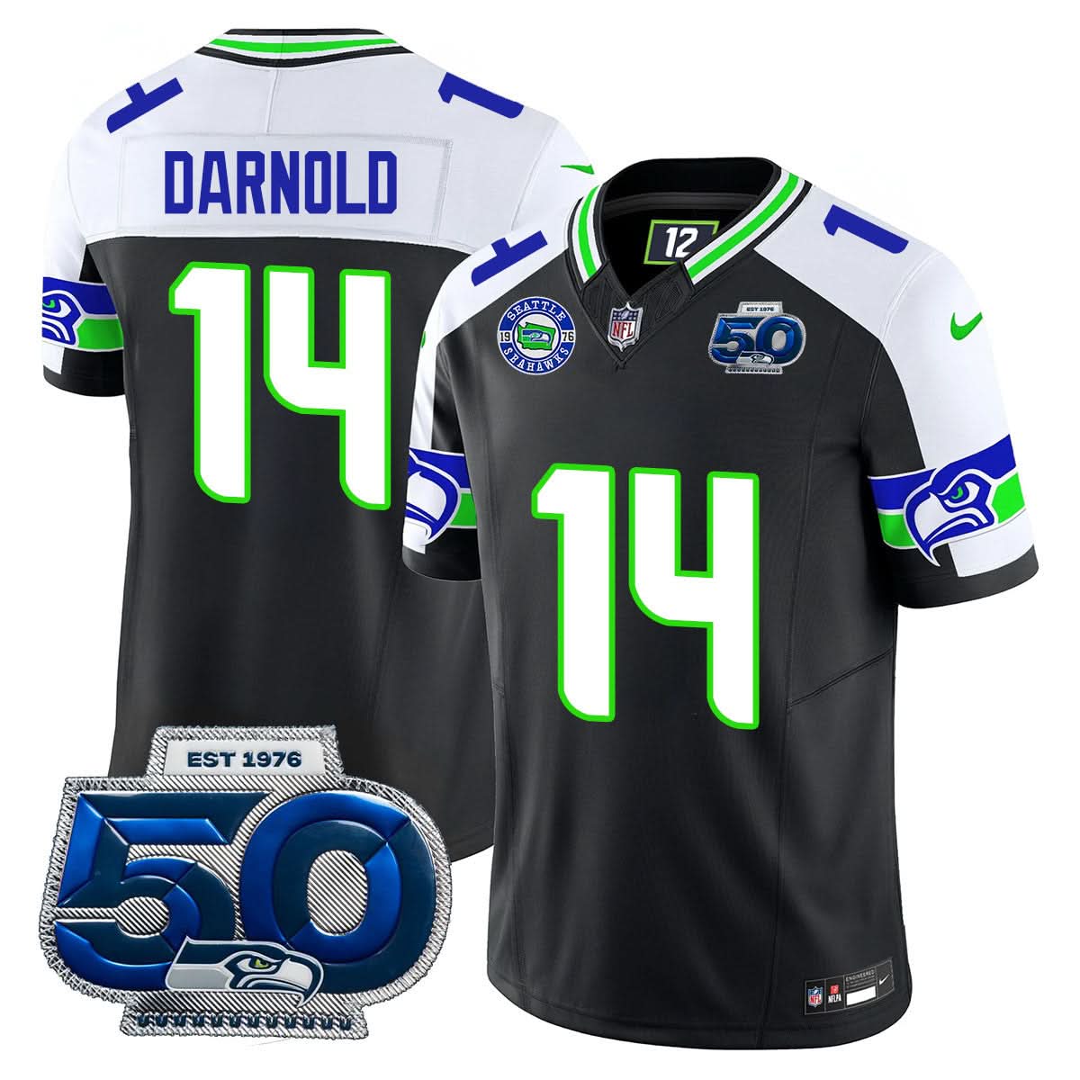 Seattle Seahawks 50th Season Vapor Limited Jersey - All Stitcheds