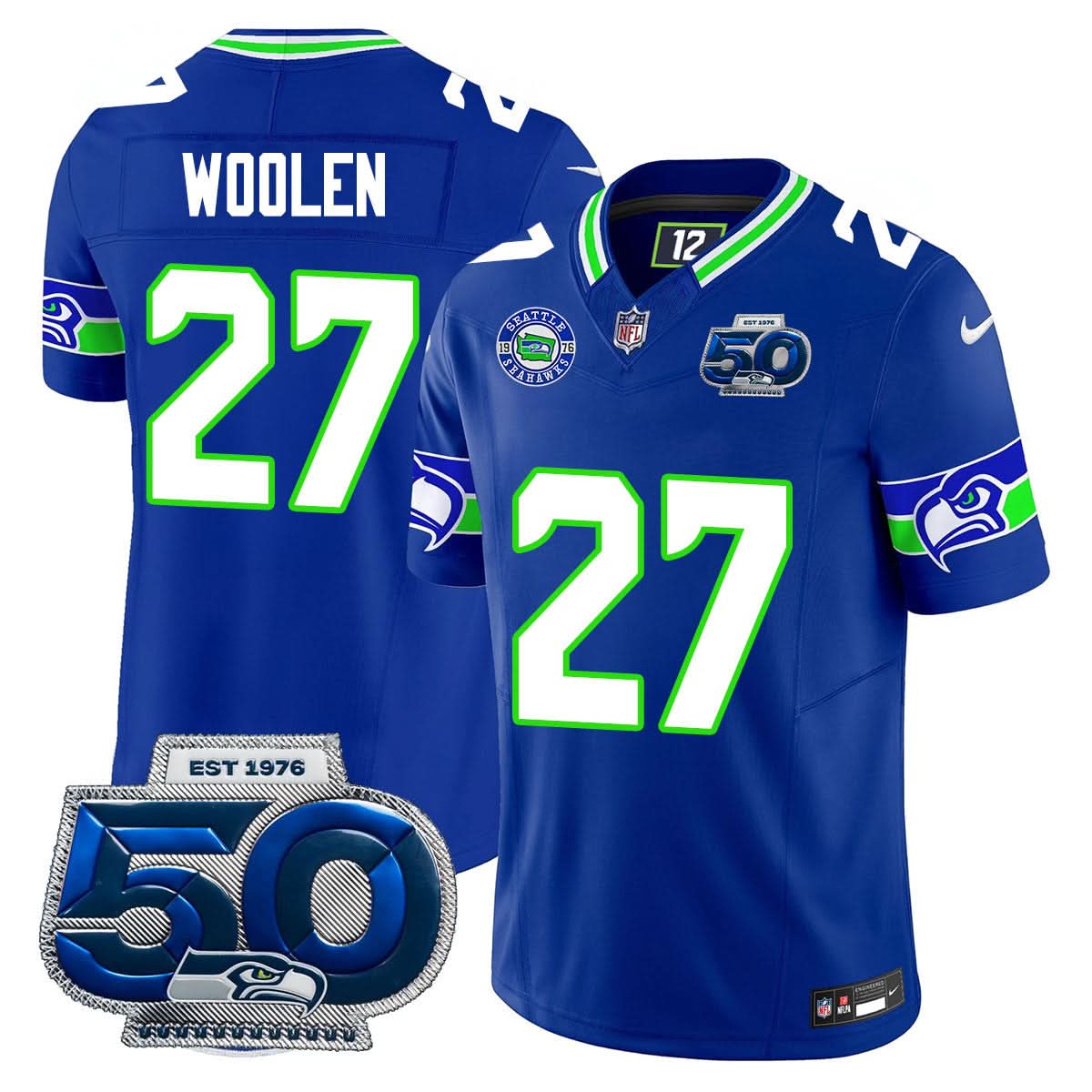 Seattle Seahawks 50th Season Vapor Limited Jersey - All Stitcheds