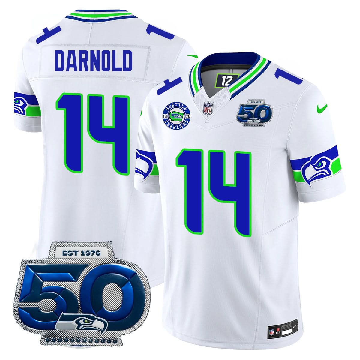 Seattle Seahawks 50th Season Vapor Limited Jersey - All Stitcheds