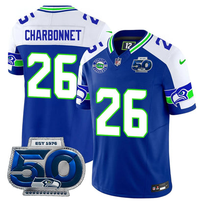 Seattle Seahawks 50th Season Vapor Limited Jersey - All Stitcheds
