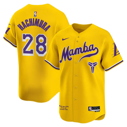 Los Angeles Lakers Kobe Bryant Mamba Vapor Baseball Jersey - All Stitched