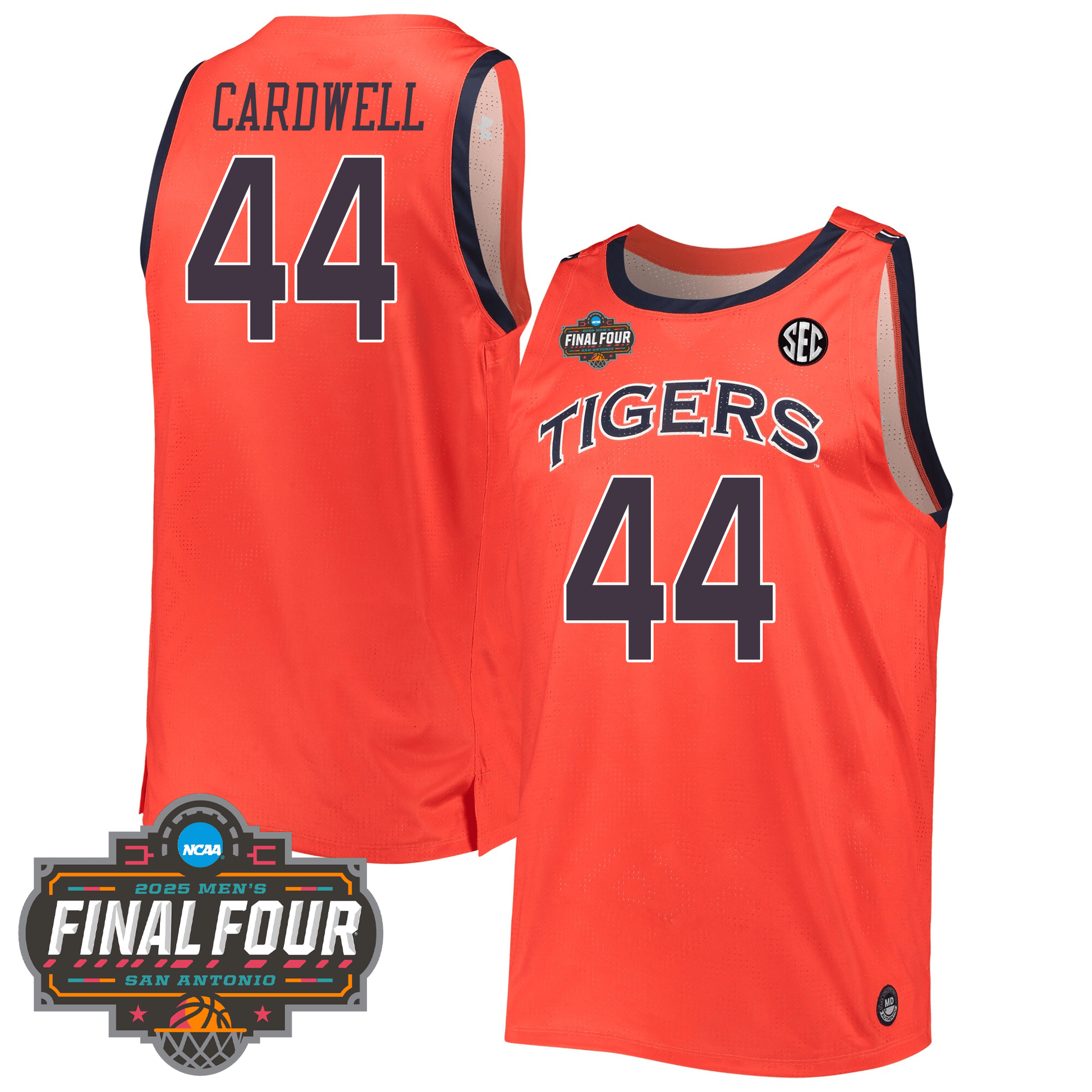 Auburn Tigers Men's Basketball 24/25 Jersey - Final Four Patch