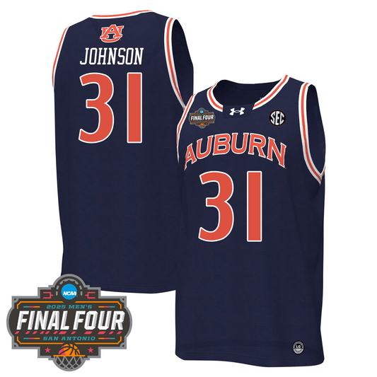Custom Auburn Tigers Men's Basketball 24/25 Jersey - Final Four Patch