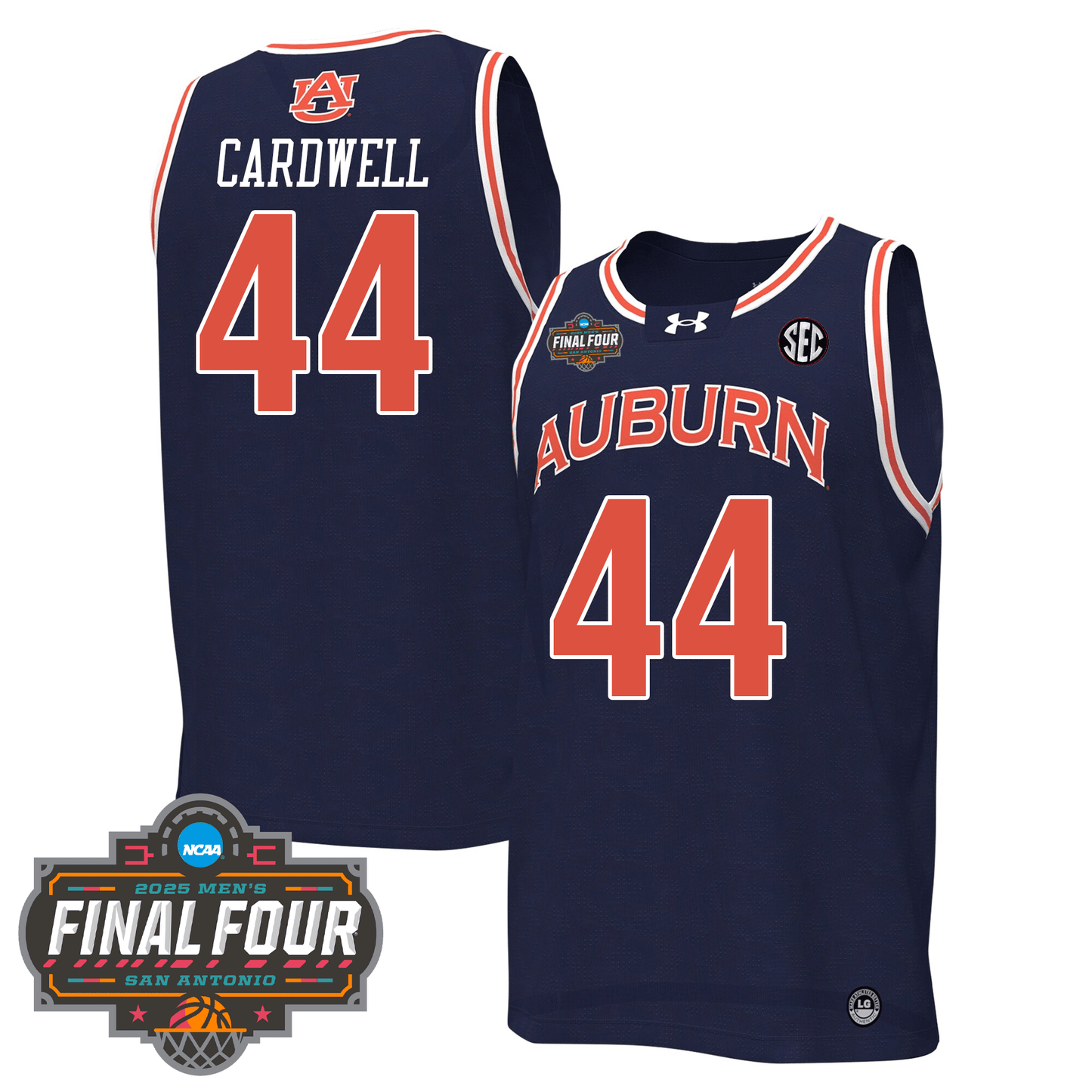 Custom Auburn Tigers Men's Basketball 24/25 Jersey - Final Four Patch
