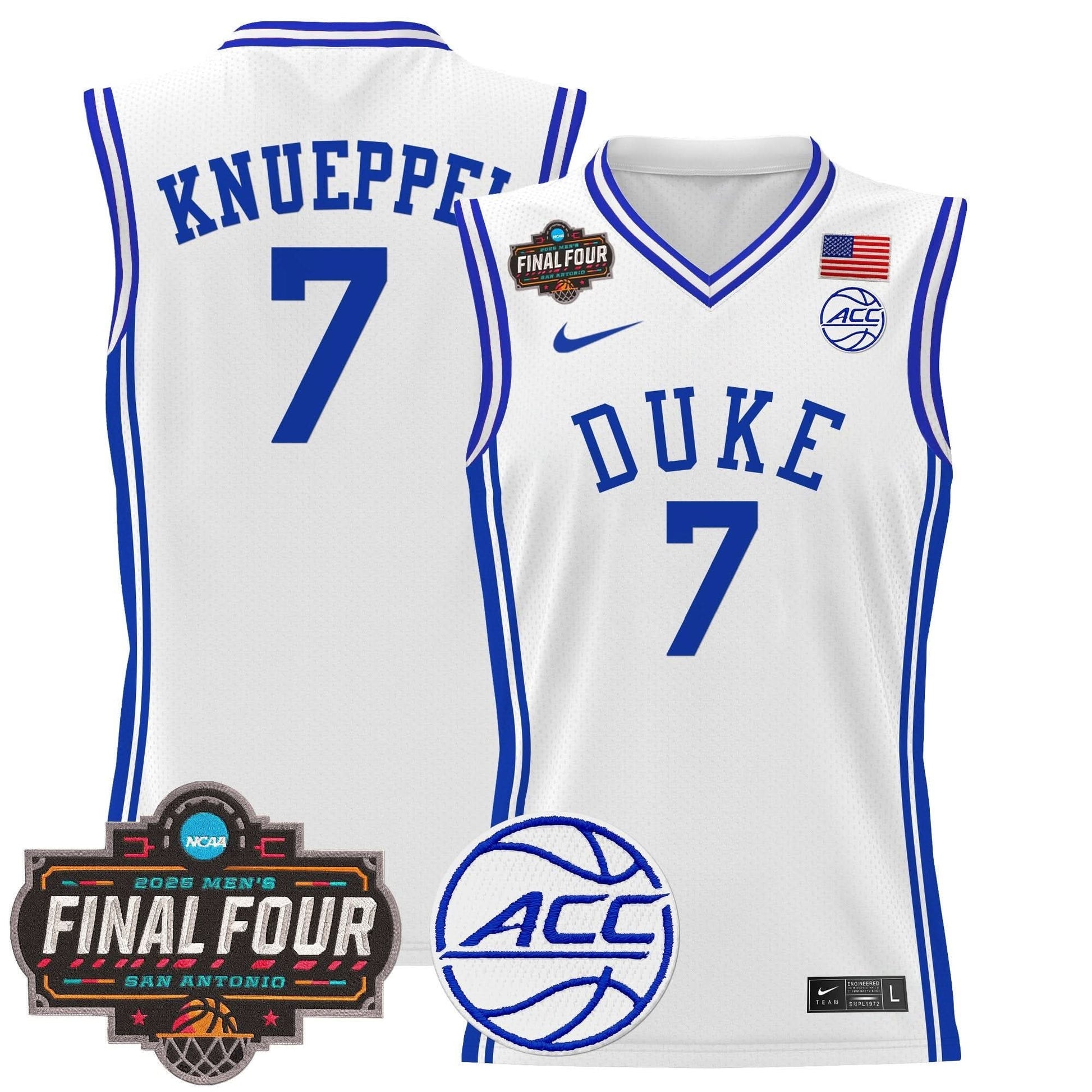 Duke Blue Devils 2025 Final Four Patch Basketball Jersey - All Stitched