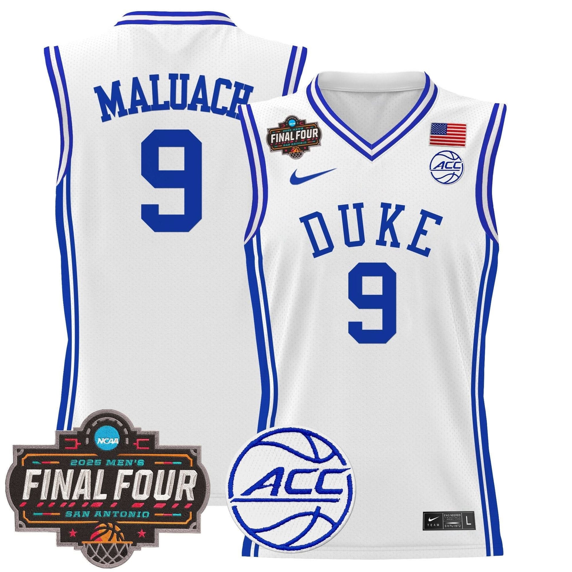 Duke Blue Devils 2025 Final Four Patch Basketball Jersey - All Stitched