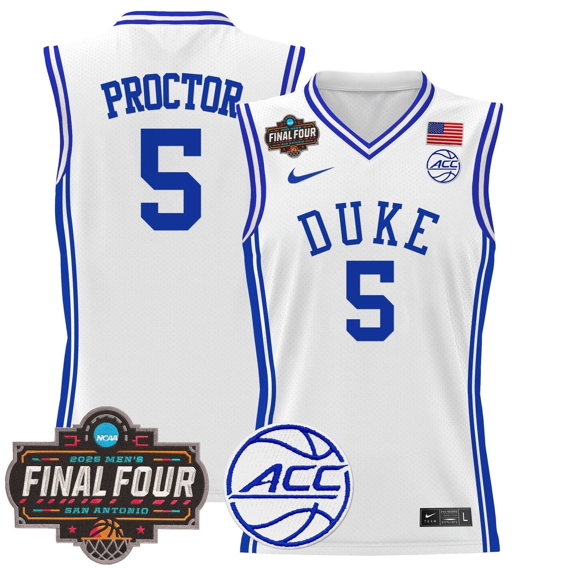 Duke Blue Devils 2025 Final Four Patch Basketball Jersey - All Stitched