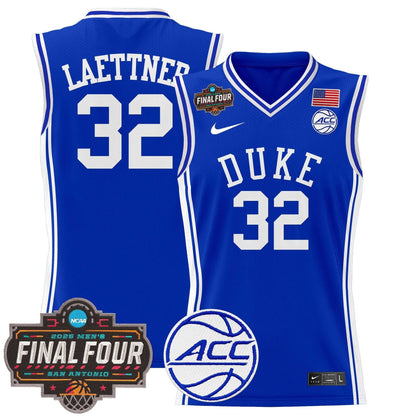 Duke Blue Devils 2025 Final Four Patch Basketball Jersey - All Stitched